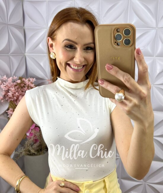 Blusa Pandora em Malha - Off White - Milla Chic