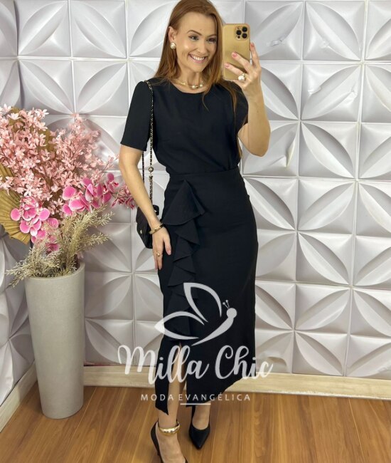 Conjunto Danila Em Alfaiataria - Preto - Milla Chic