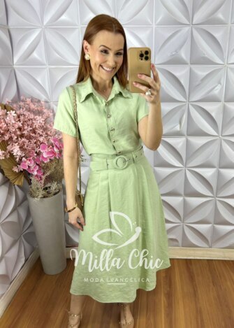 Conjunto Raíssa em Alfaiataria Marrant - Menta - Milla Chic