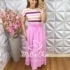 Saia Dulce em Viscolinho - Rosa - Milla Chic