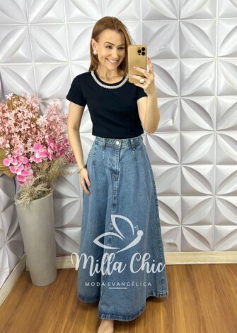 Saia Jeans Magali - Milla Chic