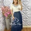 Milla Chic - millachic com br saia jeans plissada azul petroleo 11 Saia Jeans Plissada - Azul Petróleo - Milla Chic
