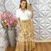 Saia Soraia em Viscolinho Póa - Estampada - Milla Chic
