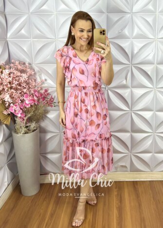 Vestido Geovana em Tule - Estampado - Milla Chic