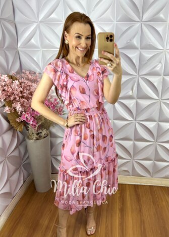 Vestido Geovana em Tule - Estampado - Milla Chic