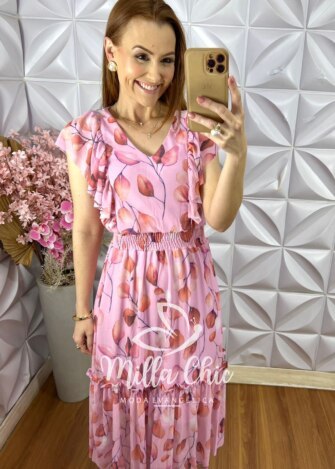 Vestido Geovana em Tule - Estampado - Milla Chic