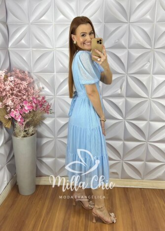 Vestido Giulia em Tule - Azul - Milla Chic