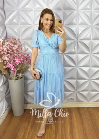 Vestido Giulia em Tule - Azul - Milla Chic