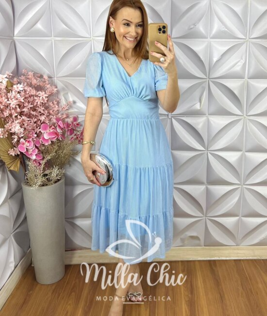 Vestido Giulia em Tule - Azul - Milla Chic
