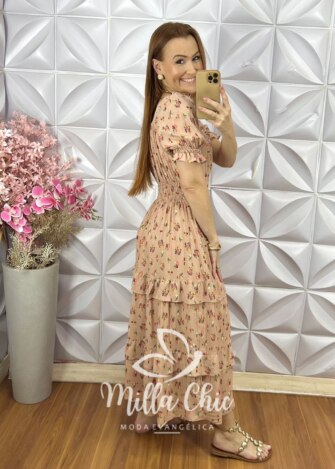 Milla Chic - millachic com br vestido gloria em viscolinho nude 1 Vestido Glória em Viscolinho - Nude - Milla Chic