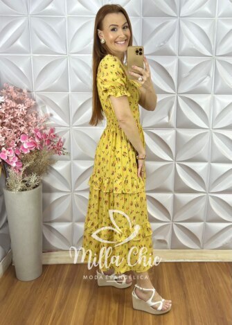 Milla Chic - millachic com br vestido gloria em viscolinho nude copia 7 Vestido Glória em Viscolinho - Mostarda - Milla Chic