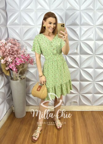 Vestido Glória em Viscolinho - Preto - Milla Chic