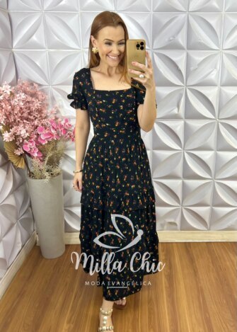 Milla Chic - millachic com br vestido gloria em viscolinho preto 7 Vestido Glória em Viscolinho - Preto - Milla Chic
