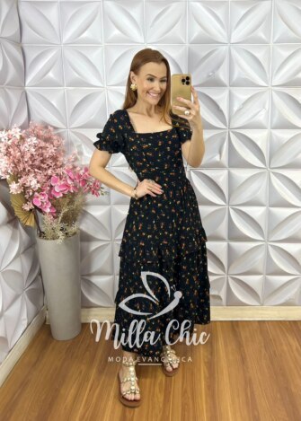 Milla Chic - millachic com br vestido gloria em viscolinho preto 8 Vestido Glória em Viscolinho - Preto - Milla Chic