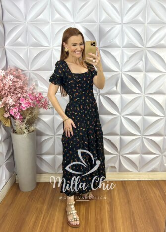 Milla Chic - millachic com br vestido gloria em viscolinho preto 9 Vestido Glória em Viscolinho - Preto - Milla Chic