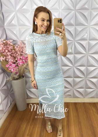 Milla Chic - millachic com br vestido greice em renda crochet azul baby 1 Vestido Greice Em Renda Crochet - Azul Baby - Milla Chic