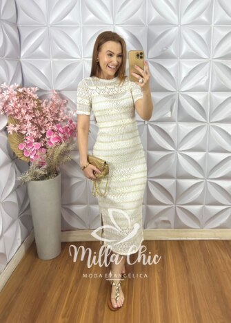 Milla Chic - millachic com br vestido greice em renda crochet branco 6 Vestido Greice Em Renda Crochet - Branco - Milla Chic