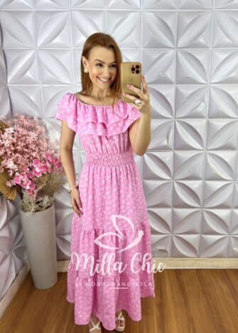 Vestido Joice em Crepinho - Azul - Milla Chic
