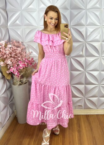Vestido Joice em Crepinho - Azul - Milla Chic