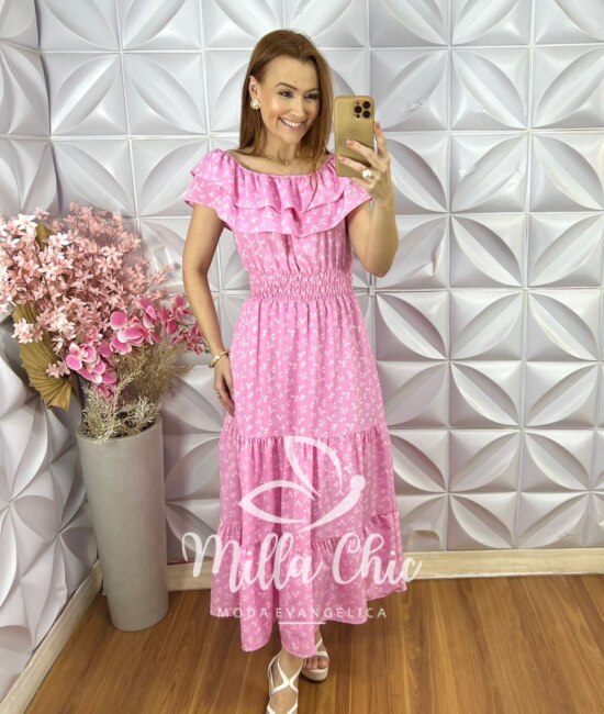 Vestido Joice em Crepinho - Azul - Milla Chic