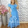 Vestido Joice em Crepinho - Azul - Milla Chic