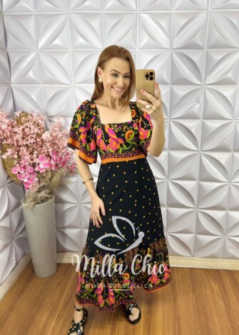 Milla Chic - millachic com br vestido jordana em viscolinho preto 1 Vestido Jordana em Viscolinho - Preto - Milla Chic