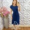 Milla Chic - millachic com br vestido lotus comfy em moletinho azul 4 Vestido Lótus Comfy em Moletinho - Azul - Milla Chic