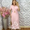 Milla Chic - millachic com br vestido marcela em alfaiataria estampado perolado copia 3 Vestido Rosana Em Viscoamida - Rosa Baby - Milla Chic