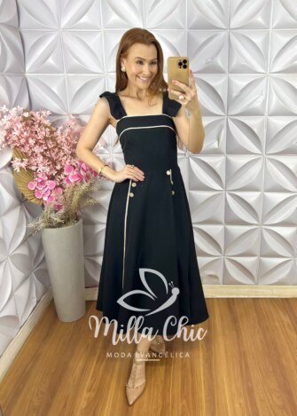 Milla Chic - millachic com br vestido margot em alfaiataria preto 10 Vestido Margot em Alfaiataria - Preto - Milla Chic
