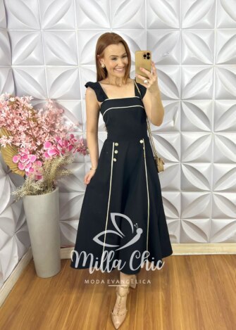Milla Chic - millachic com br vestido margot em alfaiataria preto 11 Vestido Margot em Alfaiataria - Preto - Milla Chic
