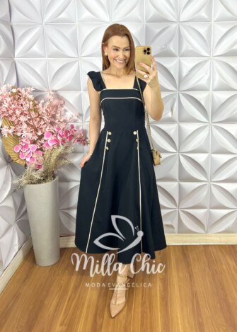 Milla Chic - millachic com br vestido margot em alfaiataria preto 8 Vestido Margot em Alfaiataria - Preto - Milla Chic