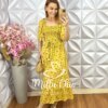 Vestido Melina Em Viscolinho - Mostarda - Milla Chic