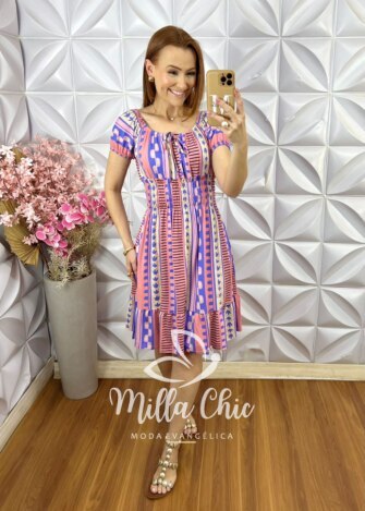 Vestido Mia Comfy em Viscolycra - Colorful - Milla Chic