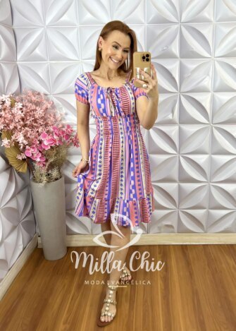 Vestido Mia Comfy em Viscolycra - Colorful - Milla Chic