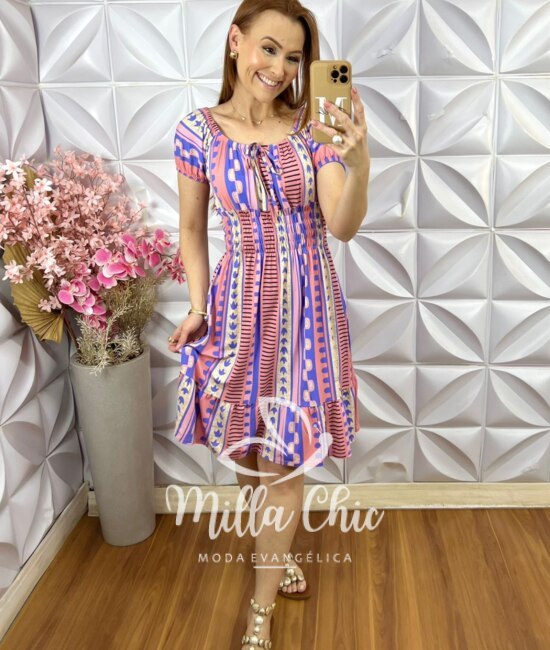 Vestido Mia Comfy em Viscolycra - Colorful - Milla Chic