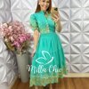 Vestido Mônaco Em Lesie Bordado - Verde Àgua - Milla Chic