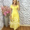 Vestido Pietra Em linho - Amarelo Manteiga - Milla Chic