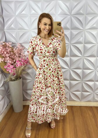 Vestido Pietra em Viscolinho - Off White - Milla Chic