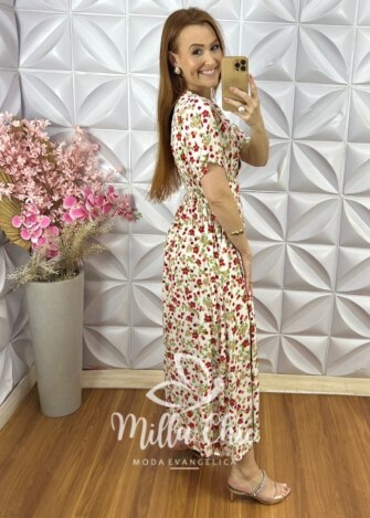 Vestido Pietra em Viscolinho - Off White - Milla Chic