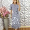 Vestido Sicília em Viscolinho Listrado - Roxo - Milla Chic