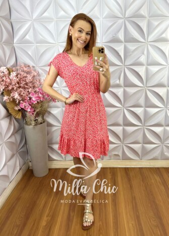 Milla Chic - millachic com br vestido veneza comfy em viscolycra vermelho goiaba 14 Vestido Veneza Comfy em Viscolycra - Vermelho Goiaba - Milla Chic