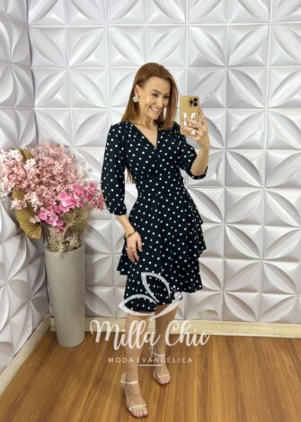 Milla Chic - millachic com br vestido veneza em viscolinho preto Vestido Veneza em Viscolinho - Preto - Milla Chic