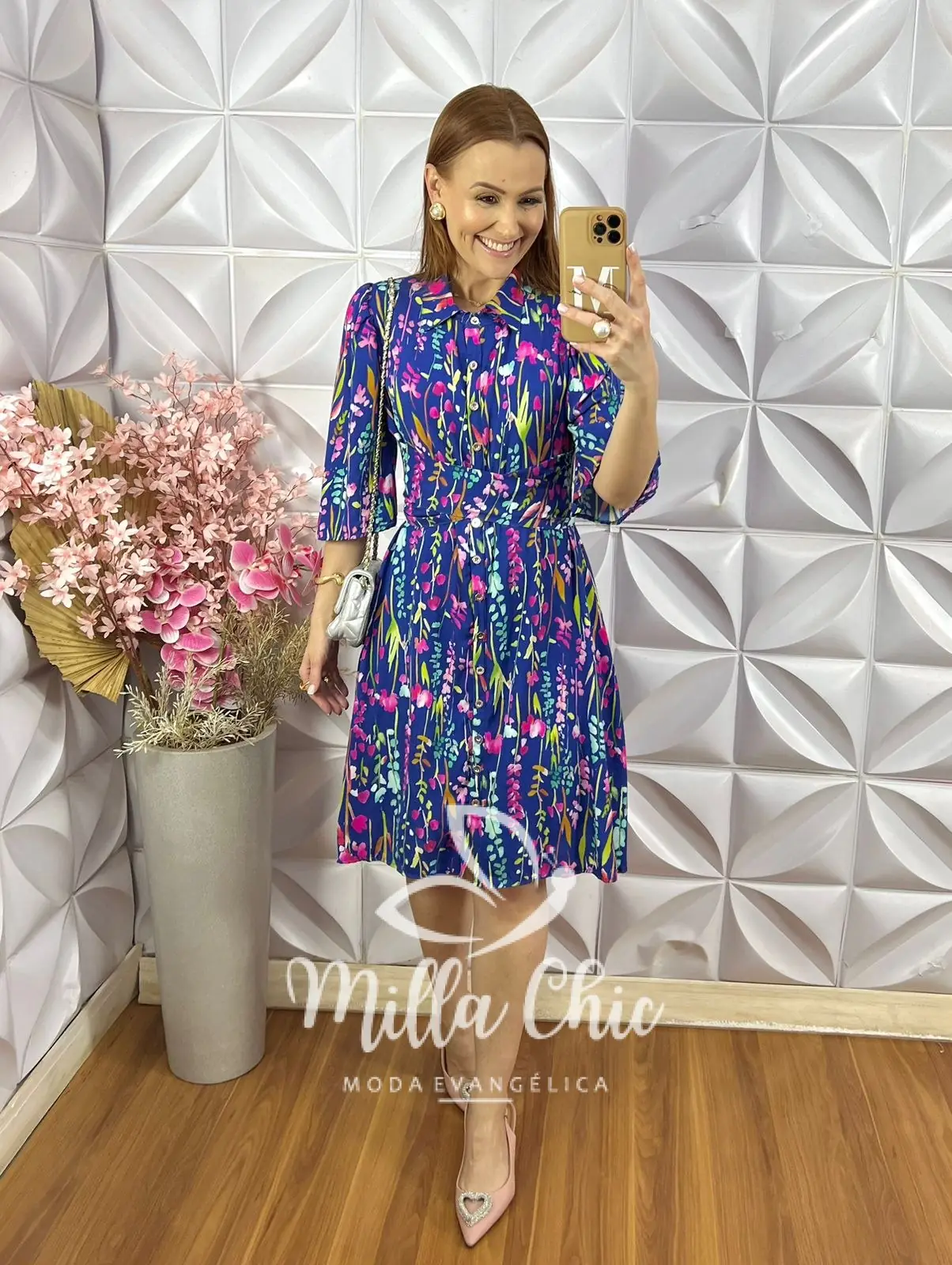 Vestido Aurora em Viscolinho – Estampa Aquarela – Milla Chic Vestido Aurora em Viscolinho - Estampa Aquarela - Milla Chic