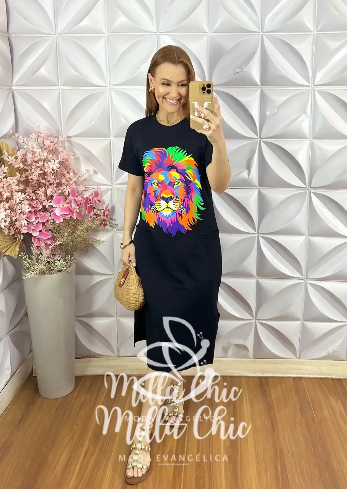 Vestido Athenas Em Malha Algodão – Preto – Milla Chic Vestido Athenas Em Malha Algodão - Preto - Milla Chic