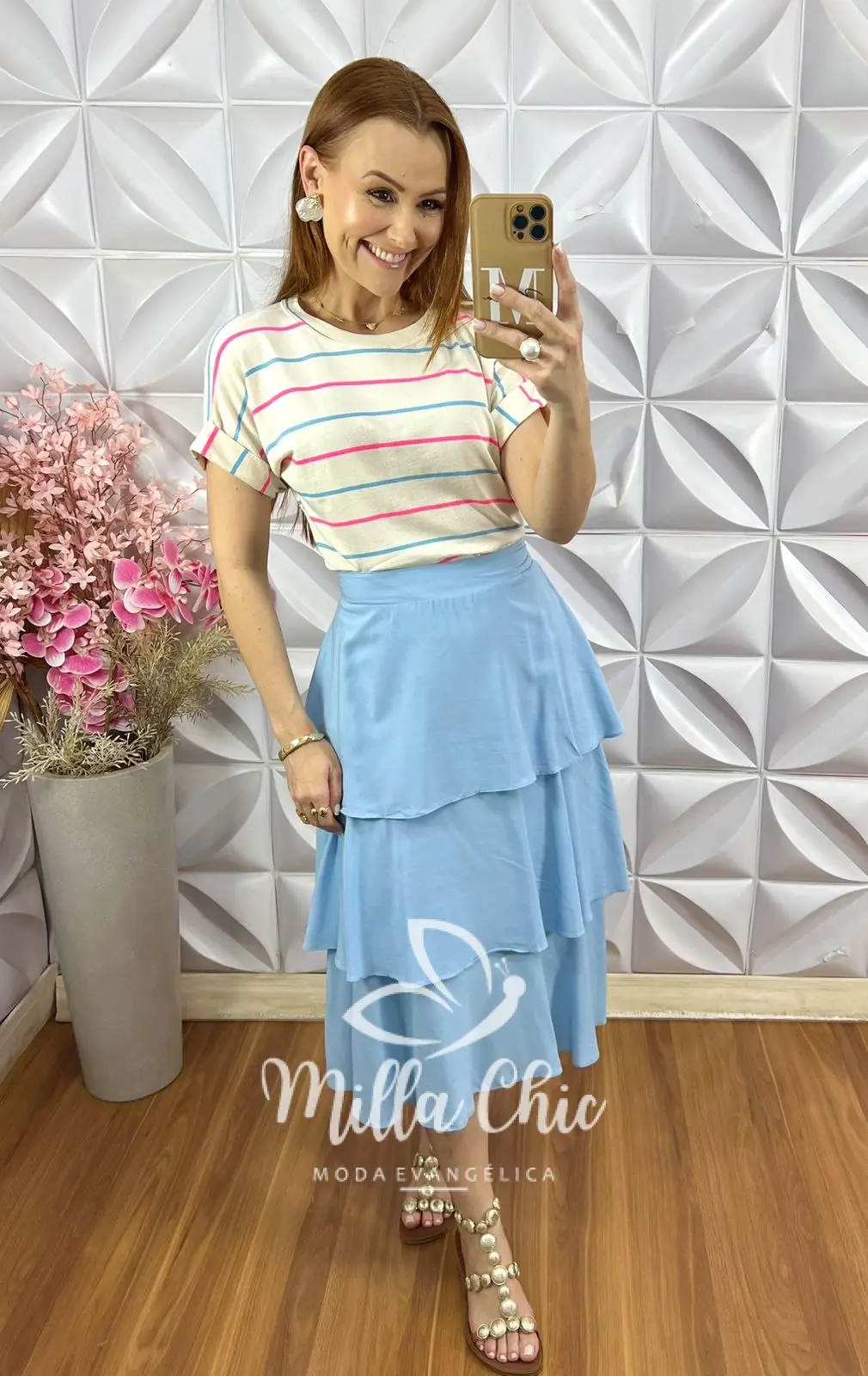Saia Melinda Camadas – Azul Baby – Milla Chic Saia Melinda Camadas - Azul Baby - Milla Chic