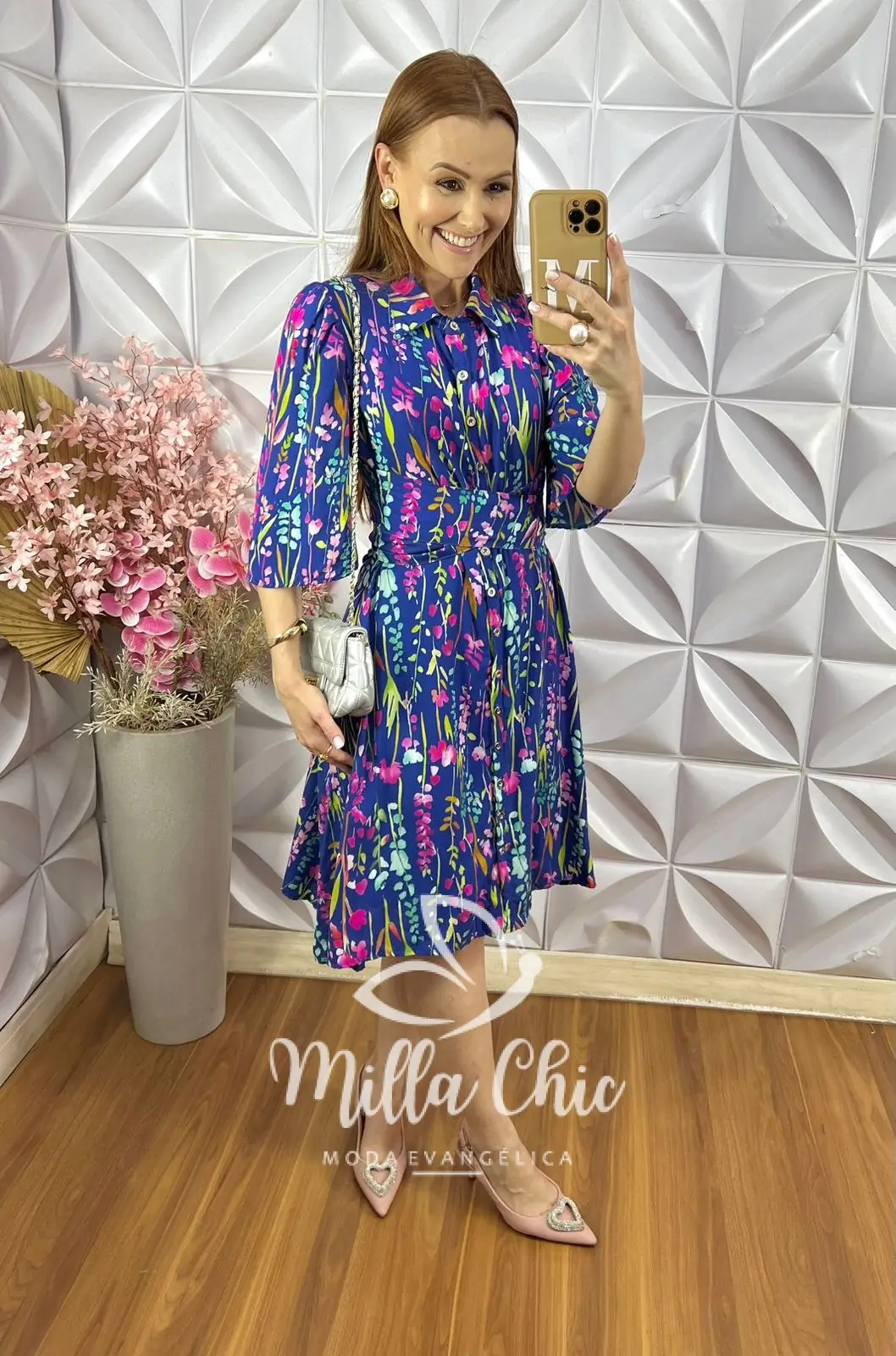 Vestido Aurora em Viscolinho – Estampa Aquarela – Milla Chic Vestido Aurora em Viscolinho - Estampa Aquarela - Milla Chic