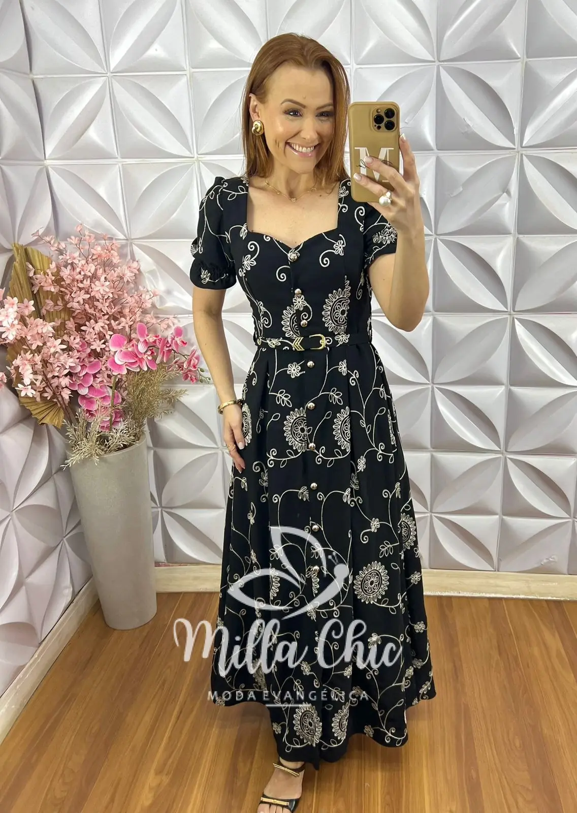 Vestido Rute Bordado – Preto – Milla Chic Vestido Rute Bordado - Preto - Milla Chic