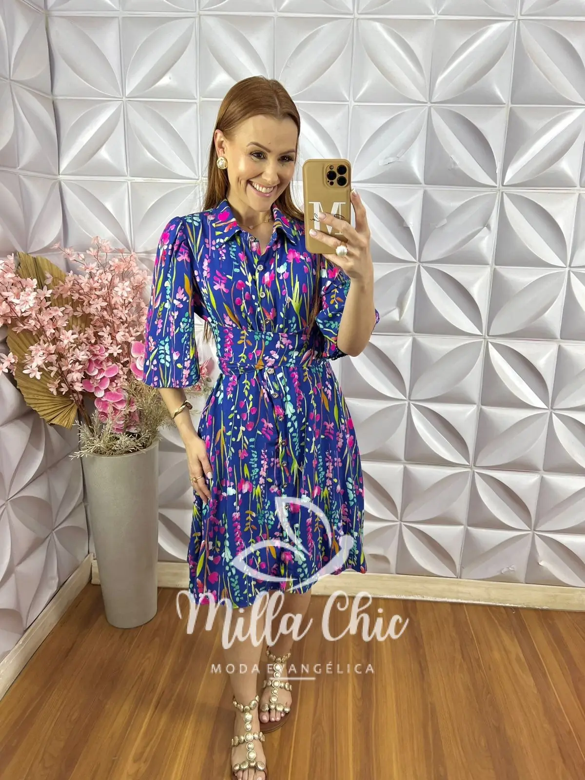 Vestido Aurora em Viscolinho – Estampa Aquarela – Milla Chic Vestido Aurora em Viscolinho - Estampa Aquarela - Milla Chic