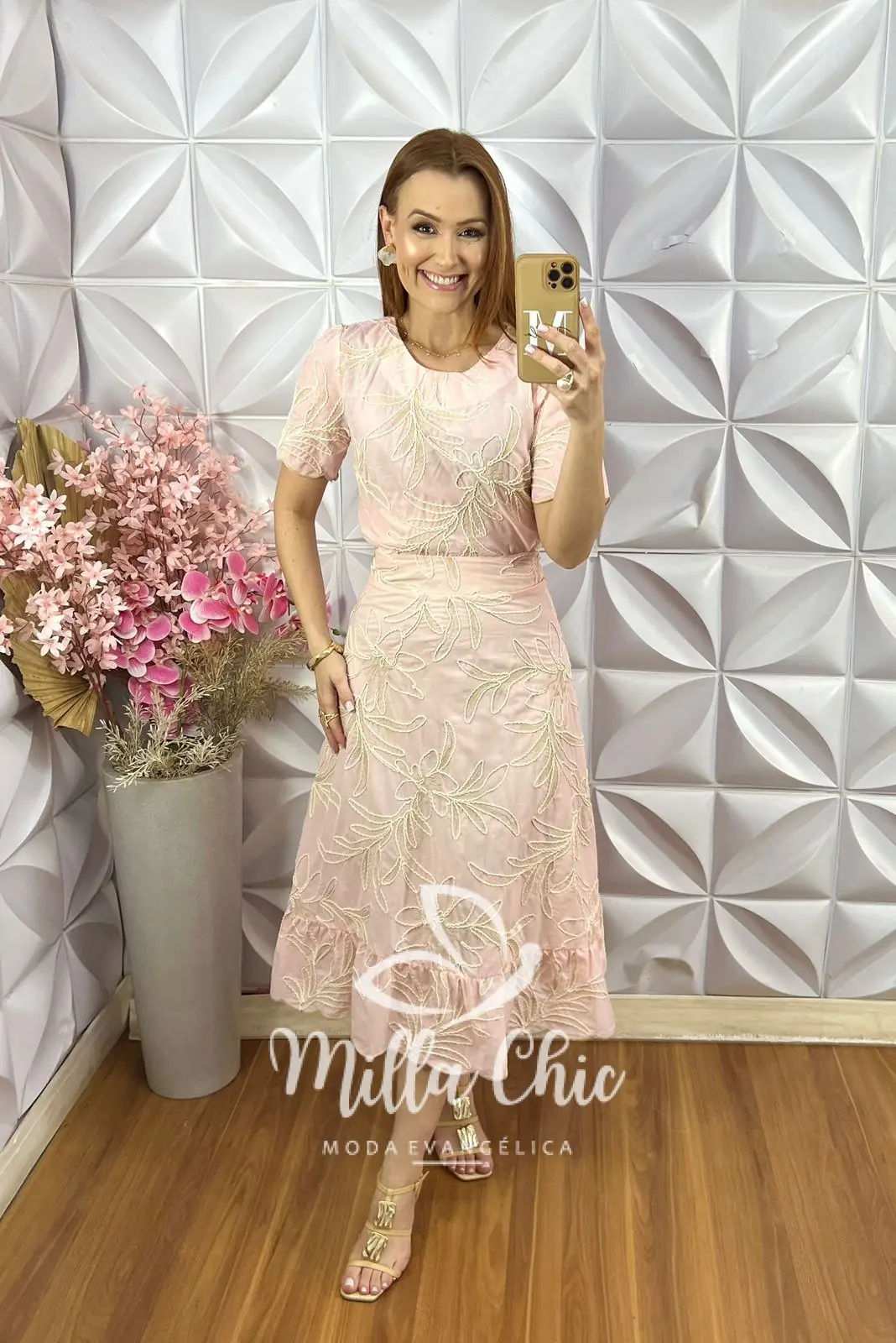 Conjunto Malu Em Bordado Cordonê – Rosa Pó – Milla Chic Conjunto Malu Em Bordado Cordonê - Rosa Pó - Milla Chic