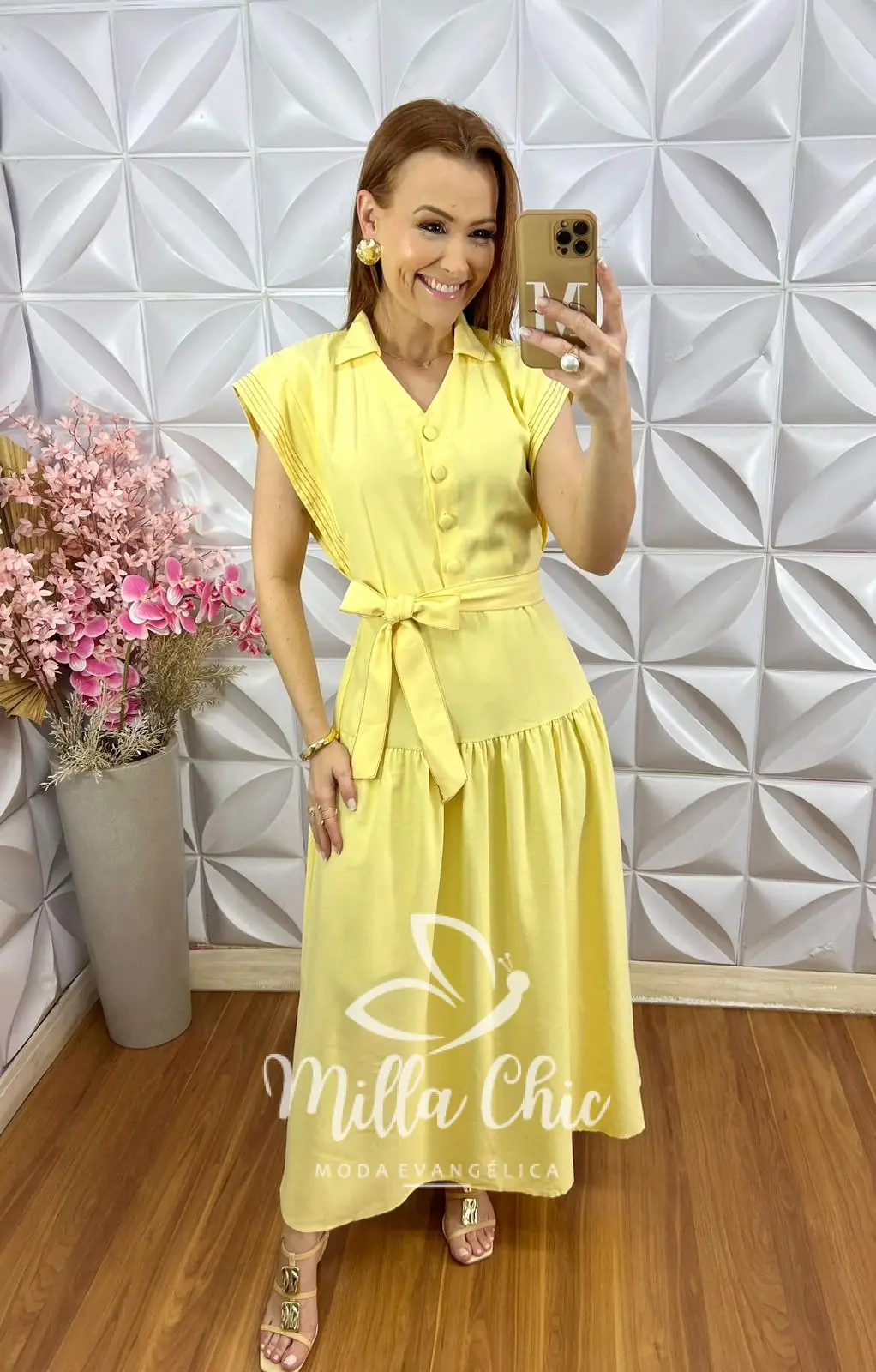 Vestido Lígia em Alfaiataria Marrant – Manteiga – Milla Chic Vestido Lígia em Alfaiataria Marrant - Manteiga - Milla Chic